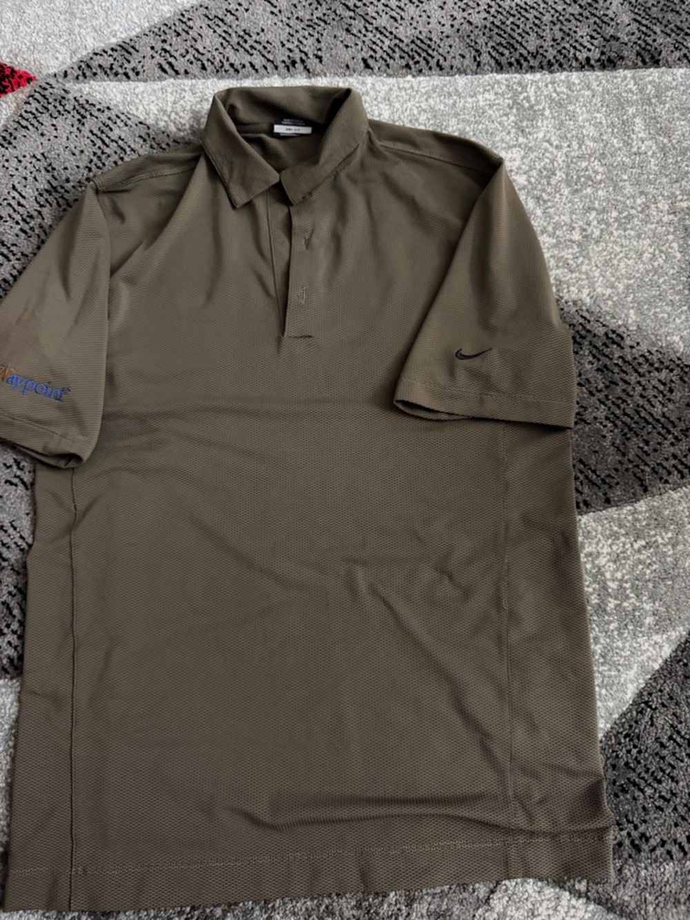 Nike Men's Olive Polo Shirt with Subtle Swoosh
